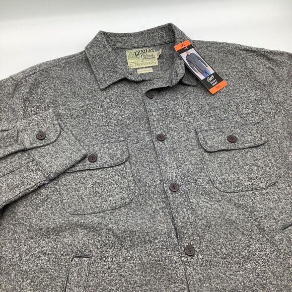 Grayers Mens Cold Weather Rated Outdoor Flannel Shirt Jacket Gray Size XXL NWT - Picture 1 of 9